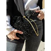 Bourse Sequins Noir réversible Glitter noir