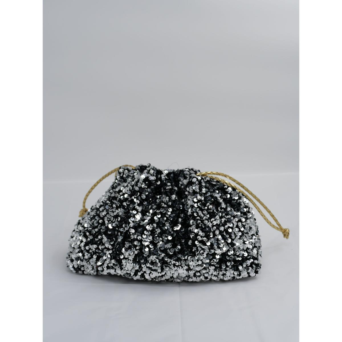 Bourse Sequins Argent réversible glitter Argent