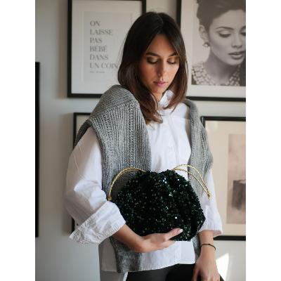 Bourse Sequins Vert - Glitter vert