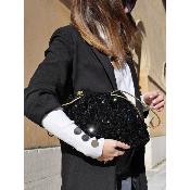 Bourse Sequins Noir réversible Glitter noir